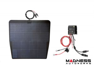 Tesla Model Y Flexible Solar Panel Kit - Complete Kit w/ Waterproof Controller + Hood Decal - 85W